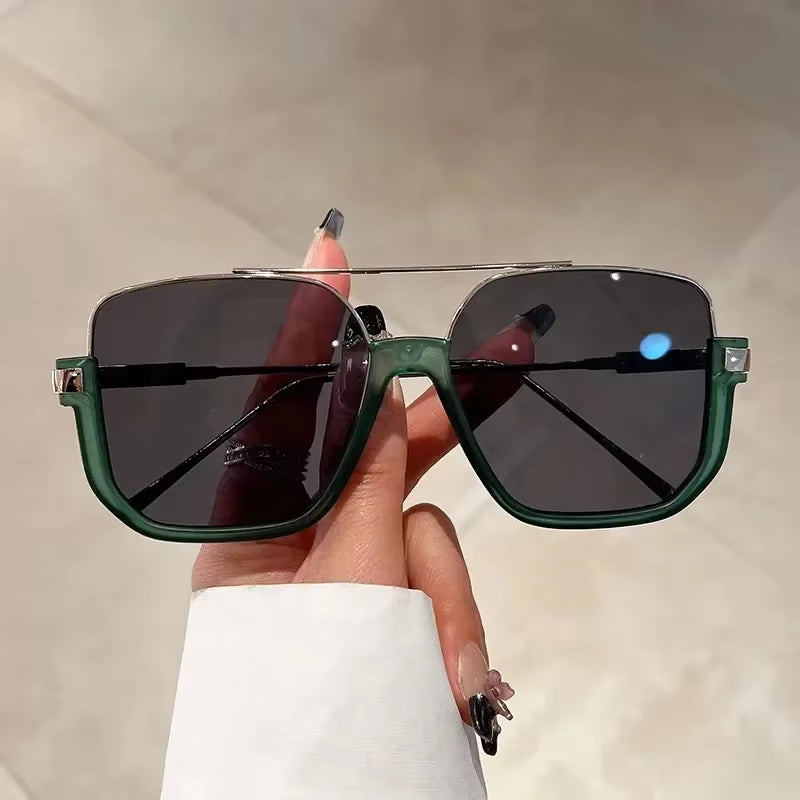 Trendy Polygonal Punk Sunglasses Oversized Goggle Advanced Sense One Piece Large Frame Sun Glasses New Steampunk Eyewear UV400