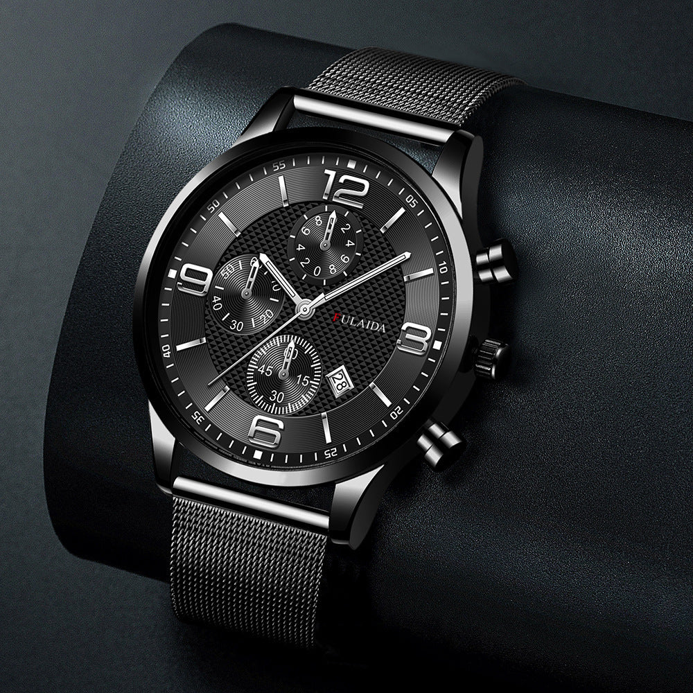 Men’s Mesh Strap Calendar Quartz Casual Watch – All-Match Styles & Colors