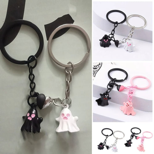Halloween Ghost Keychain Cute Magnetic Pendant Bag Hanging Couple Ornament
