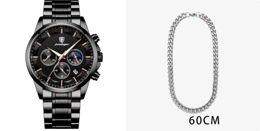 Men’s Sports Quartz Watch Multifunction Waterproof Chronograph Wristwatch