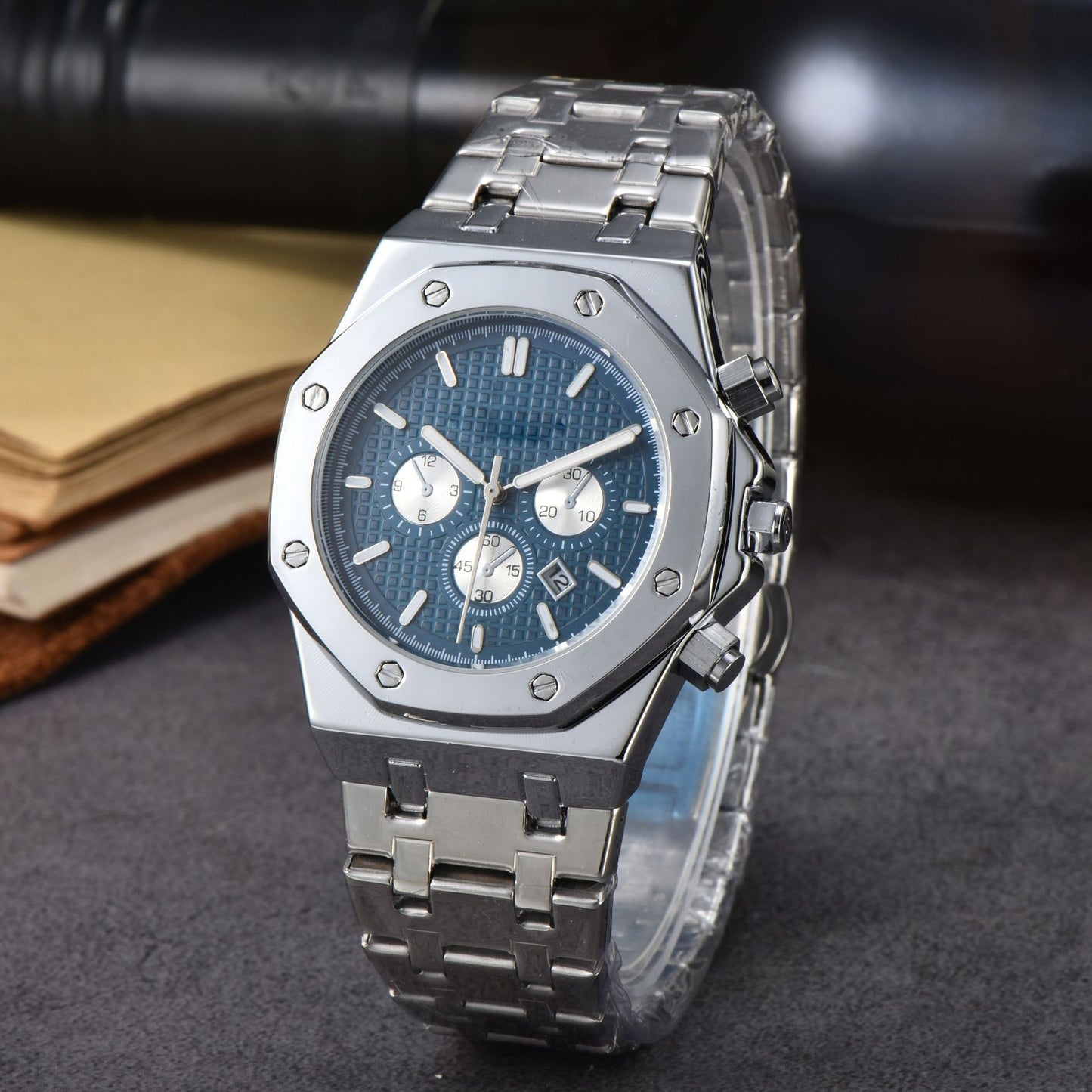 Men’s Stainless Steel Quartz Watch Analog Calendar Dress Casual Styles
