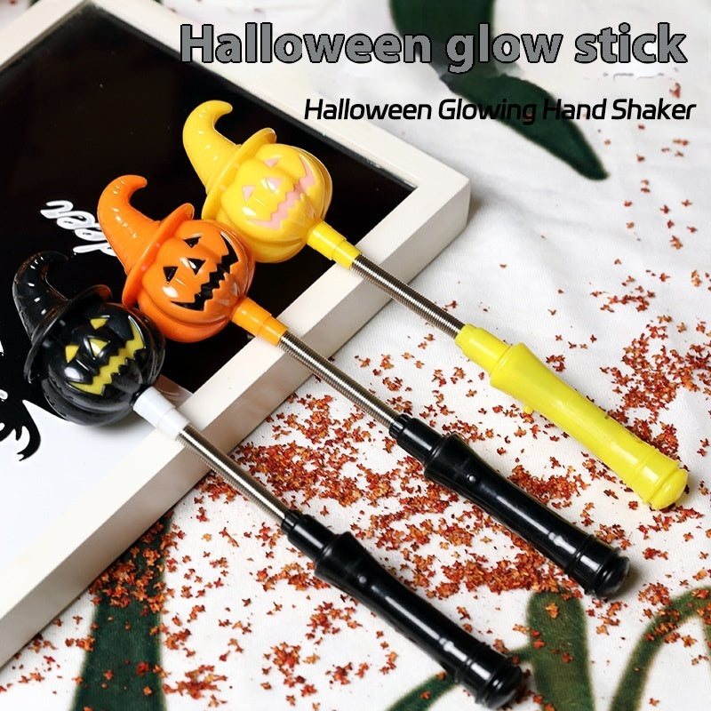 Halloween Pumpkin Lamp Hand Stick Toy Spooky Party Decoration for Kids