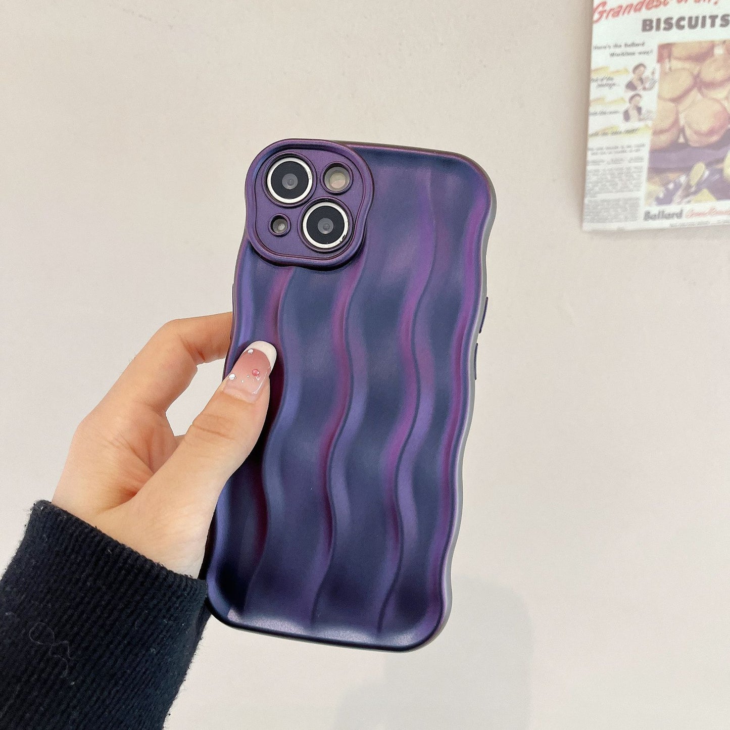 Solid Color Water Ripple Silicone Case Iphone 11 12 13 14