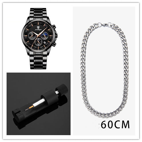 Men’s Sports Quartz Watch Multifunction Waterproof Chronograph Wristwatch