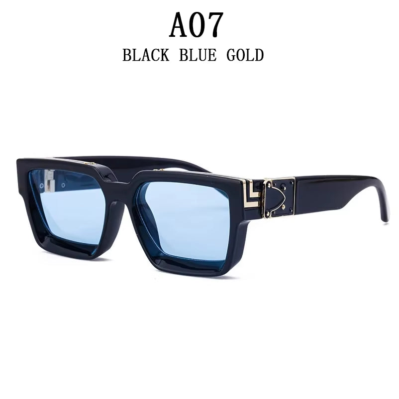 Millionaire Sunglasses for Men Vintage Square Fashion Glasses Luxury Retro Sunglasses Women Trending Punk Gafas De Sol Lentes
