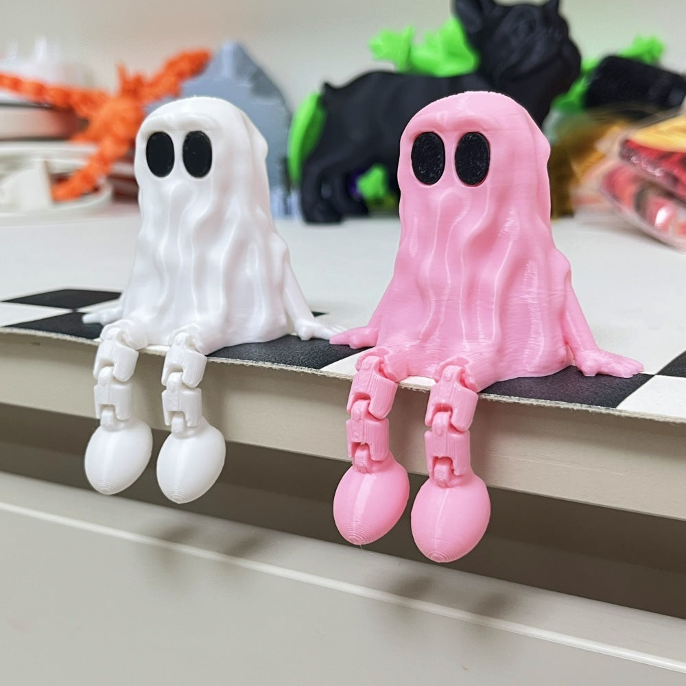3D Printed Halloween Ghost Ornament Movable Joint Spooky Party Decoration