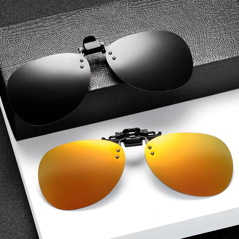 Clip-On Polarized Photochromic Night Vision Glasses Free Shipping Includes Case