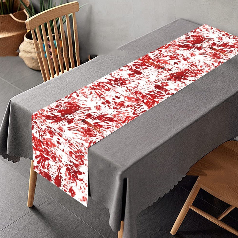 Halloween Bloody Hand Tablecloth Horror Spooky Party Decoration for Home