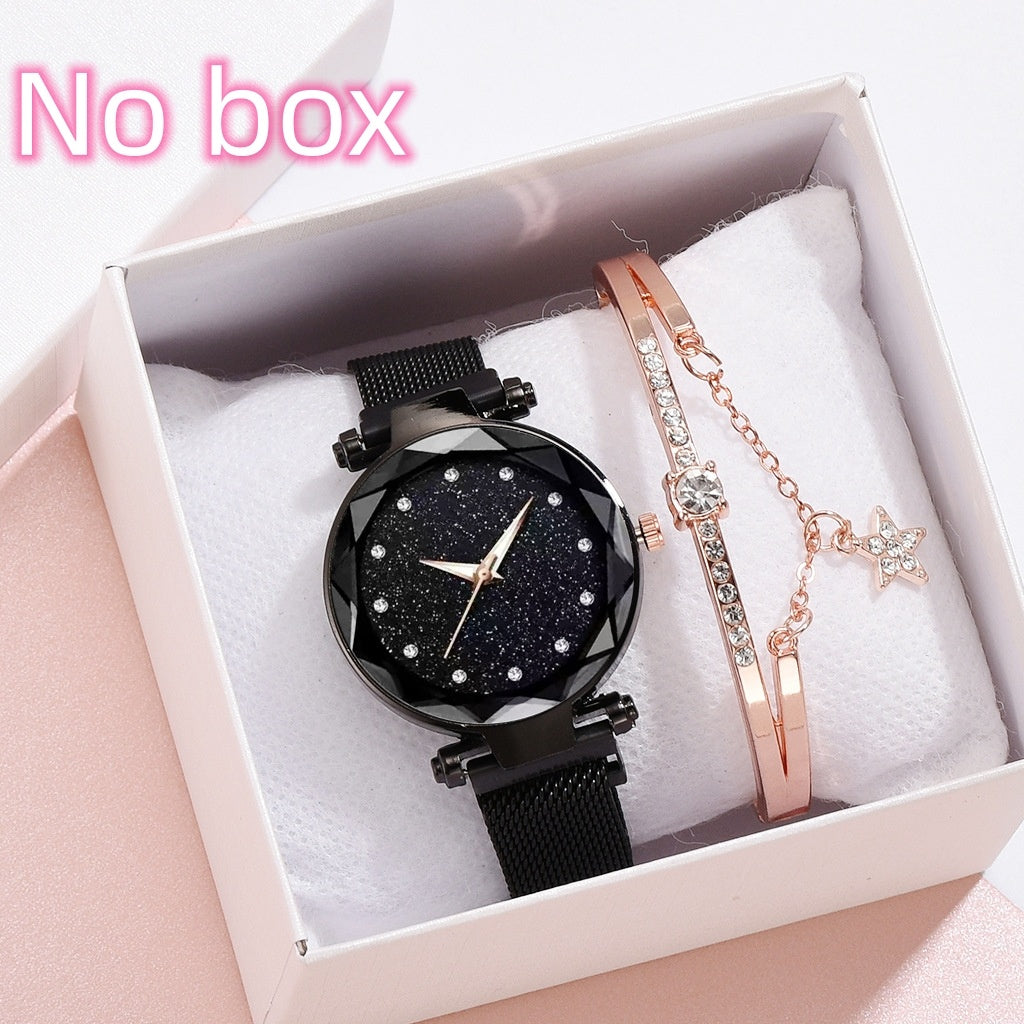 Luxury Women Watch Set With Bracelet Elegant Starry Sky