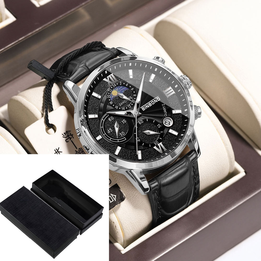 Men’s Chronograph Multifunction Waterproof Quartz Watch – Color Variants