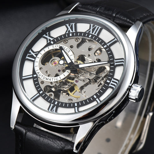 Roman Numerals Mechanical Watch for Men – Waterproof Business Style