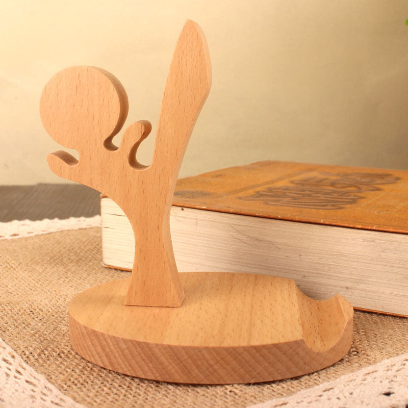 Beech Wood Lazy Phone Holder With Custom Lettering