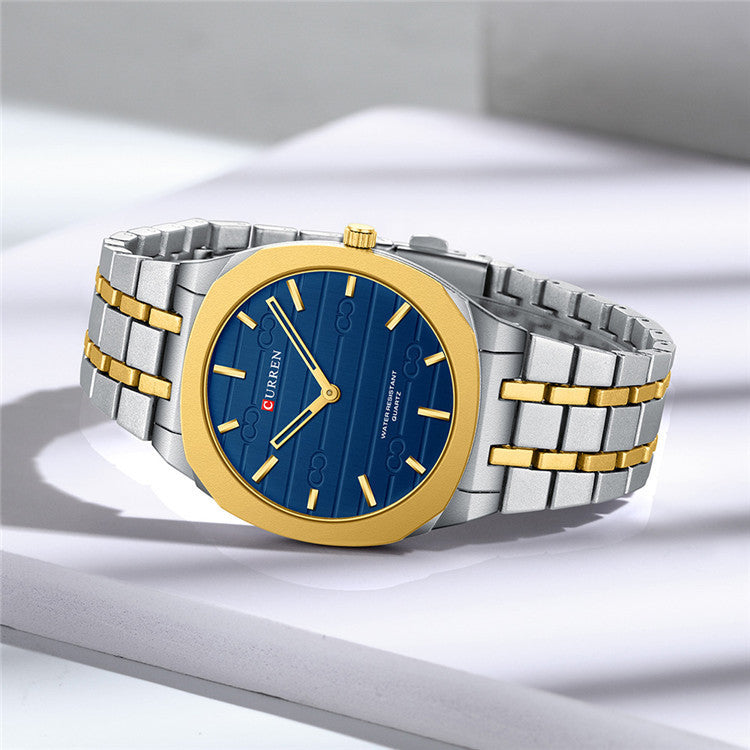 Ultra-Thin Stainless Steel Calendar Large Dial Men’s Quartz Watch