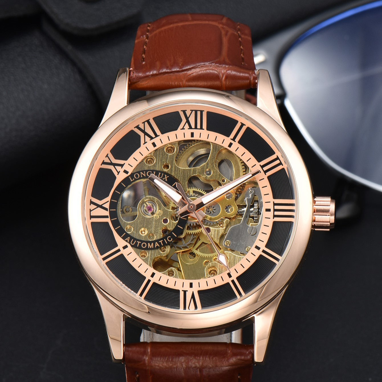 Roman Numerals Mechanical Watch for Men – Waterproof Business Style
