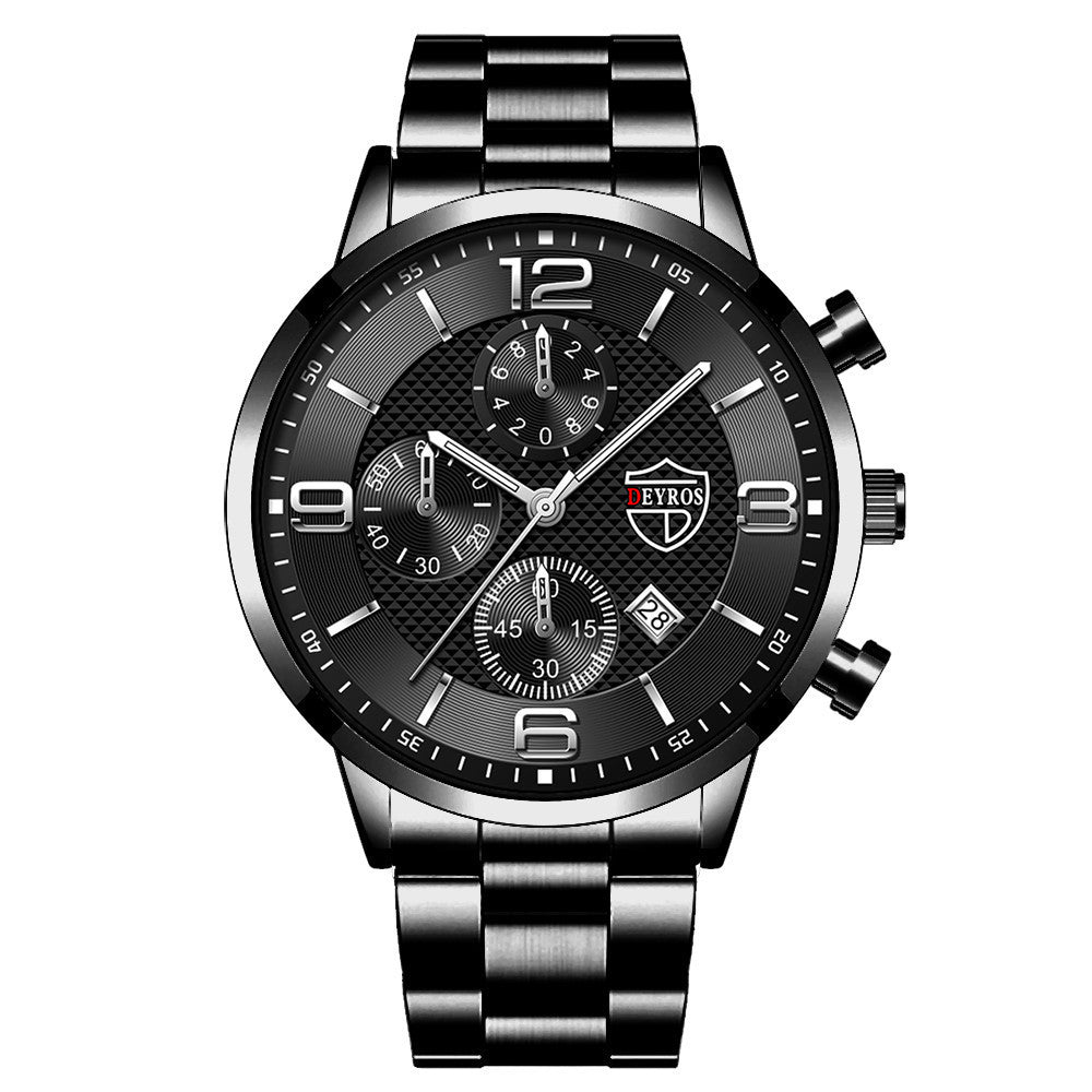 Fashion Luminous Mens Stainless Steel Band Quartz Watch