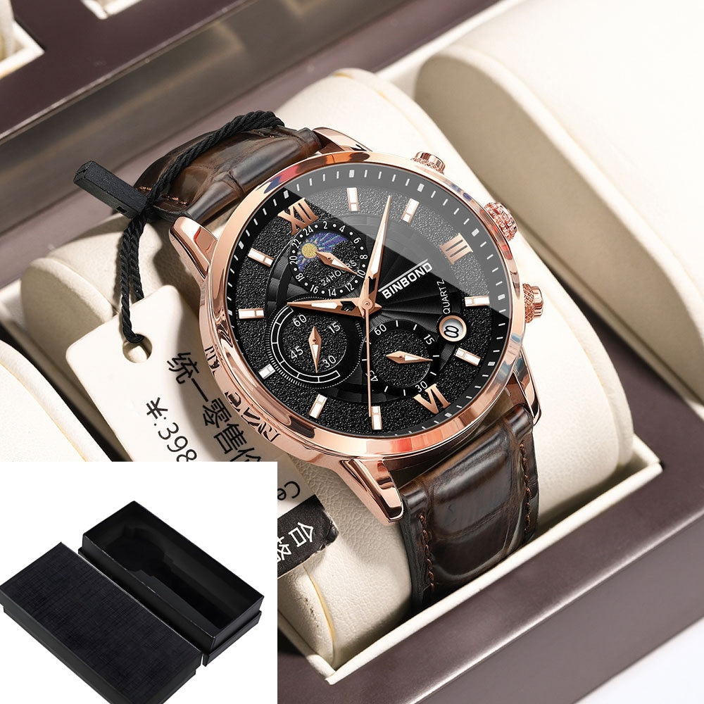 Men’s Chronograph Multifunction Waterproof Quartz Watch – Color Variants