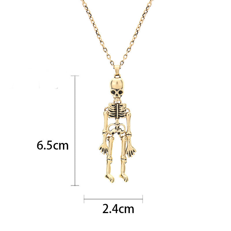 Halloween Ghost Festival Pendant Necklace Skull Bat Pumpkin Head Vintage Jewelry
