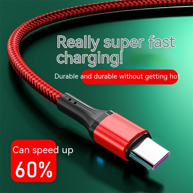 Woven Type C Cable 60W Fast Charging 1m 1.5m Durable Cable