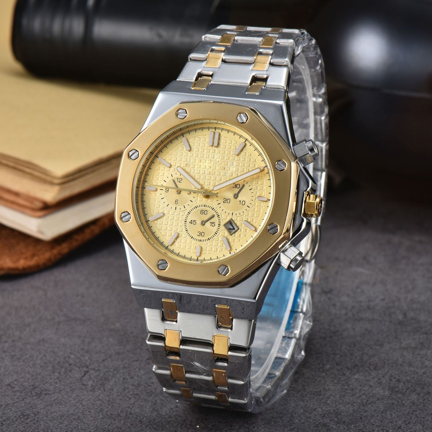 Men’s Stainless Steel Quartz Watch Analog Calendar Dress Casual Styles