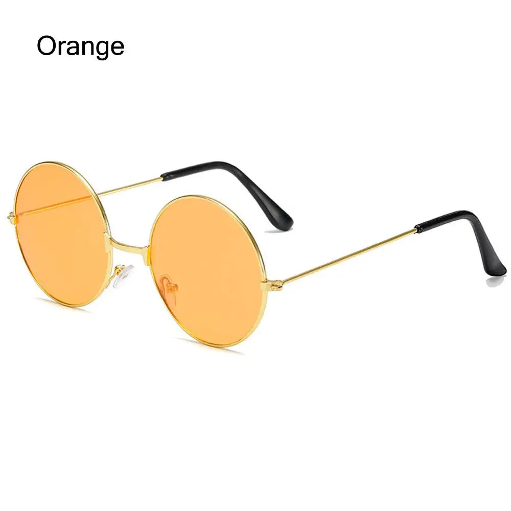 Fashion Retro round Hippie Sunglasses for Women Men Trendy Punk Disco Party Glasses Circle Metal UV Protection Sunglasses