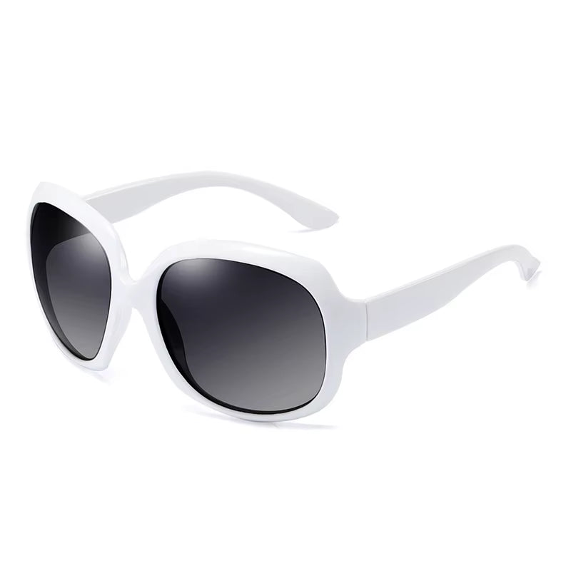 Brand Design Elegant Polarized Oversized round Sunglasses Women Simple Fashion Big Plastic Ladies Sun Glasses UV400