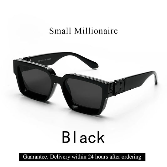 Retro Black Millionaire Shades Luxury Sunglasses 2025 for Men Designer Famous Brand Square Sun Glasses Man Women Sunglass