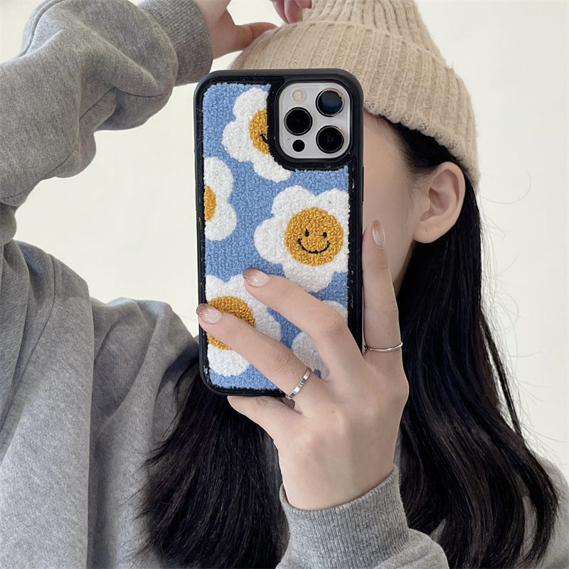 Sunflower Plush Phone Case For Apple iPhone Back Cover