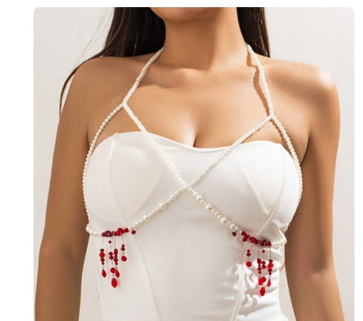 Women’s Gothic Pearl Necklace Fashion Retro Choker Costume Jewelry Accessory