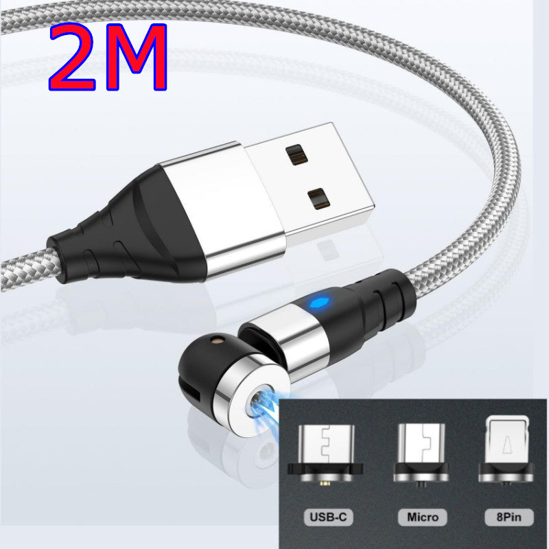 Magnetic Data Cable With LED Light for Android iOS Type C