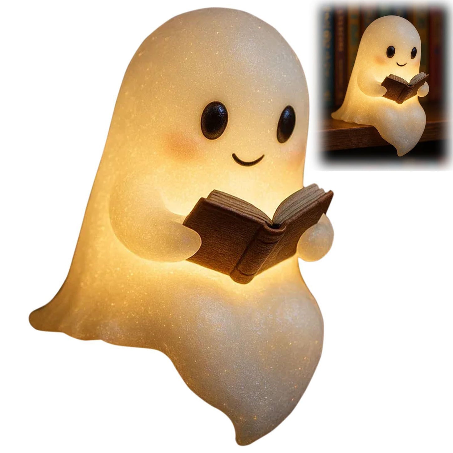 Cute LED Ghost Night Light Warm Bedside Lamp Kids Sleep Halloween Decoration