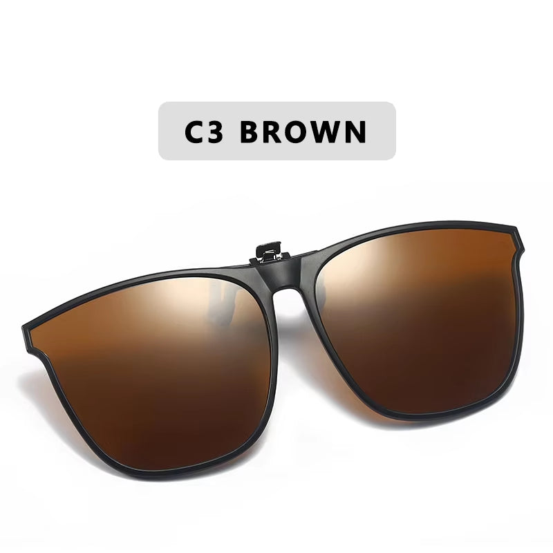 Clip-On Polarized Sunglasses Men Driving Night Vision – Free Shipping W/ Case