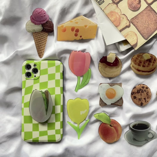 Simulation Muffin Toast Cake Epoxy Desktop Phone Holder