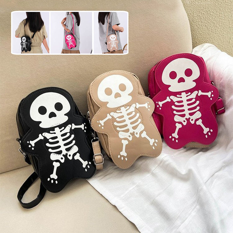 Halloween Spooky Skull Shoulder Bag Crossbody Purse for Women Small Phone Daily