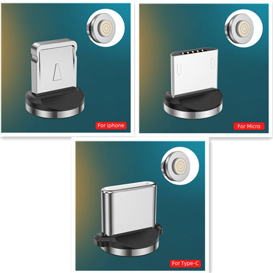 Magnetic Data Cable With LED Light for Android iOS Type C