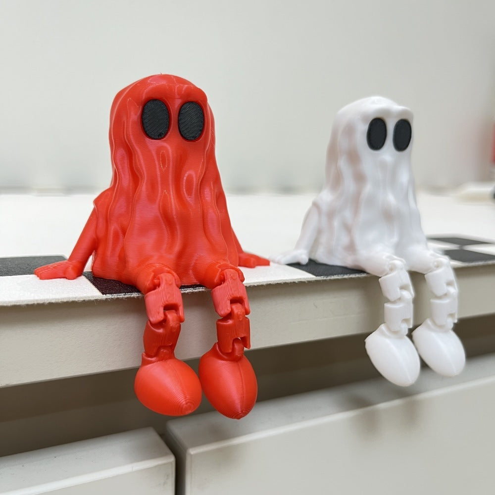 3D Printed Halloween Ghost Ornament Movable Joint Spooky Party Decoration