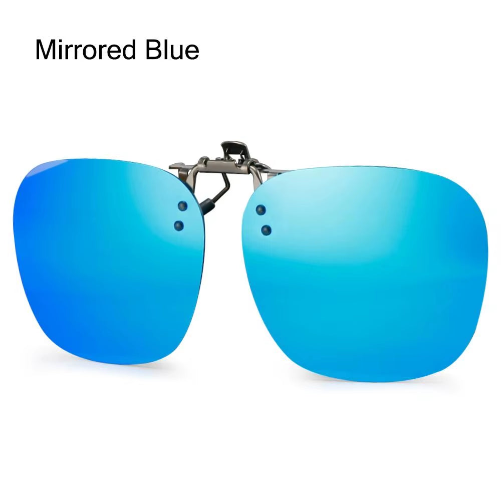 Rimless Metal Clip On Polarized Flip Up Sunglasses Free Shipping Includes Case