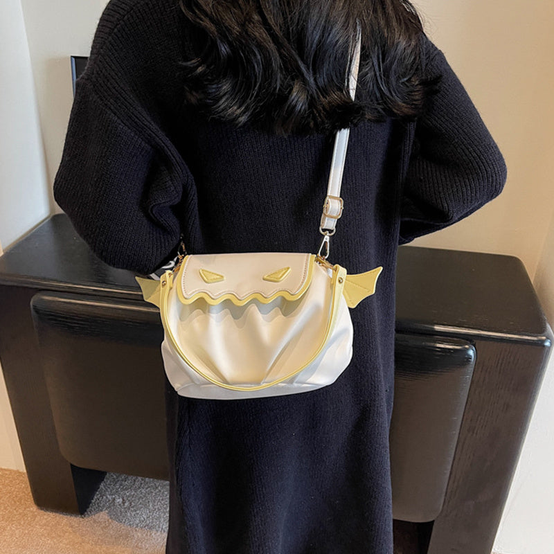 Halloween Pumpkin Crossbody Bag Bold Winged Design Women’s Custom Fit Purse