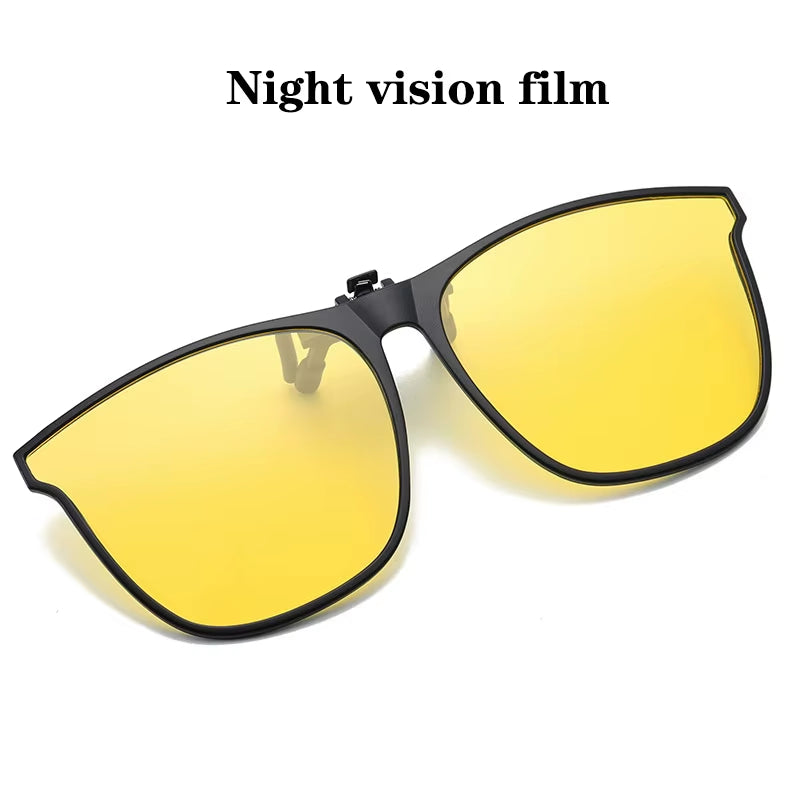Polarized Clip on Sunglasses Men Women Photochromic Car Driver Goggles Night Vision Glasses anti Glare Vintage Square Glasses