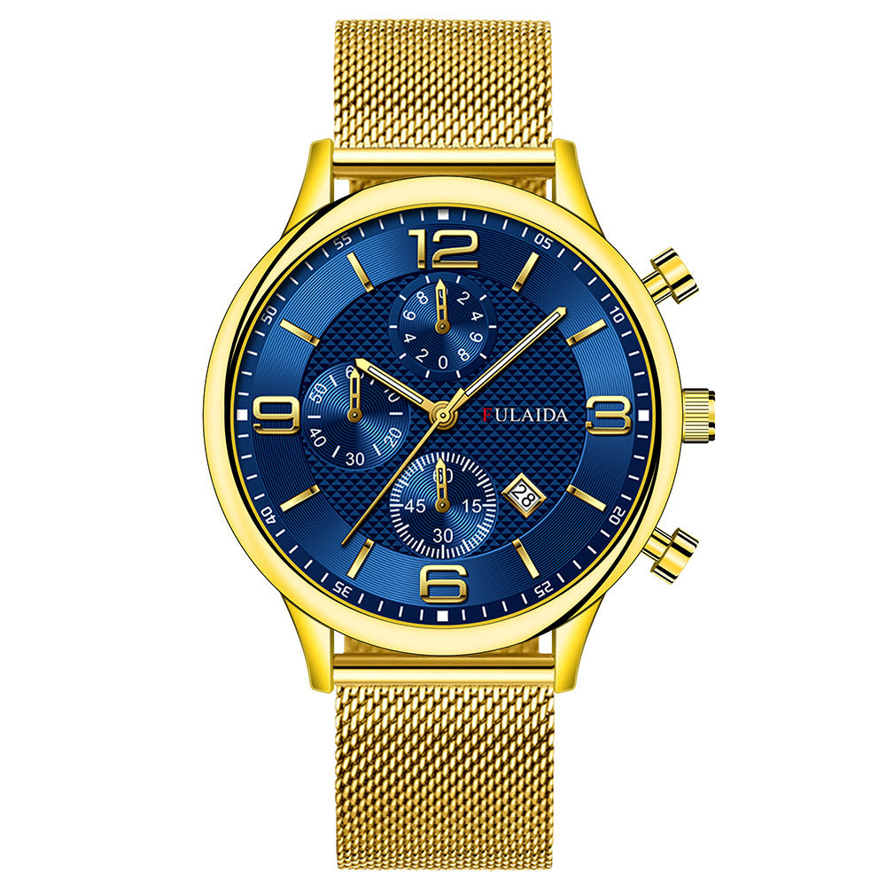 Men’s Mesh Strap Calendar Quartz Casual Watch – All-Match Styles & Colors