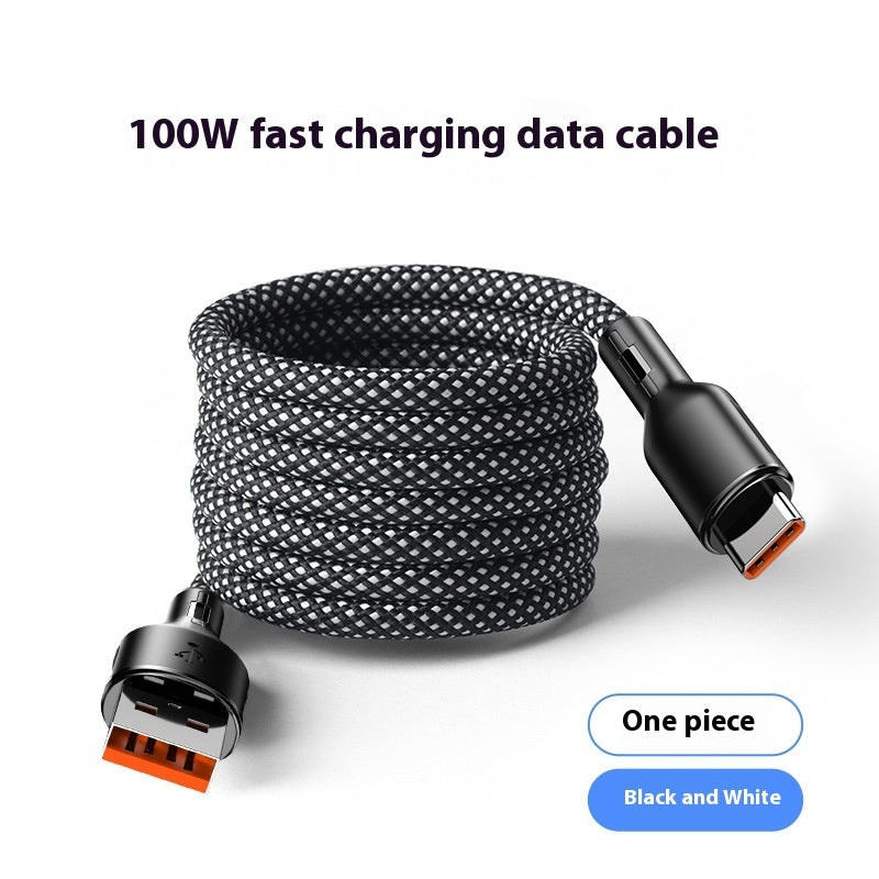 Magnetic Data Cable 1 To 2m Black For Lightning Type C