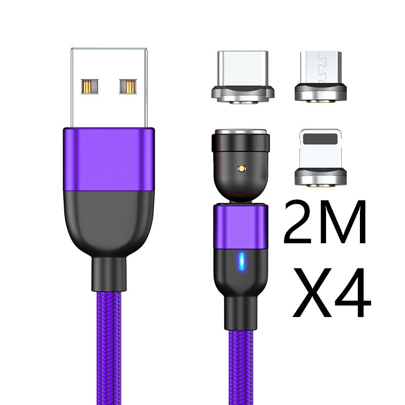 Magnetic Three In One Rotating Charging Cable Usb Type C