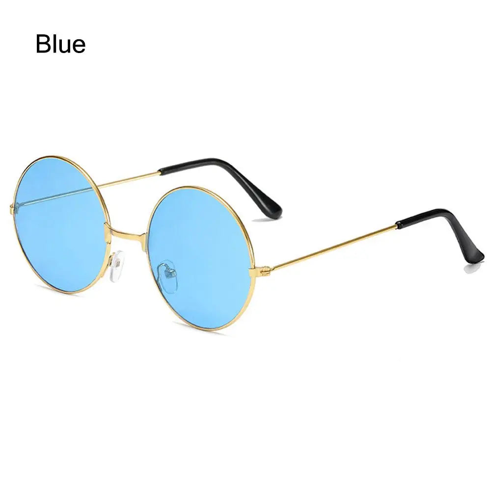 Fashion Retro round Hippie Sunglasses for Women Men Trendy Punk Disco Party Glasses Circle Metal UV Protection Sunglasses