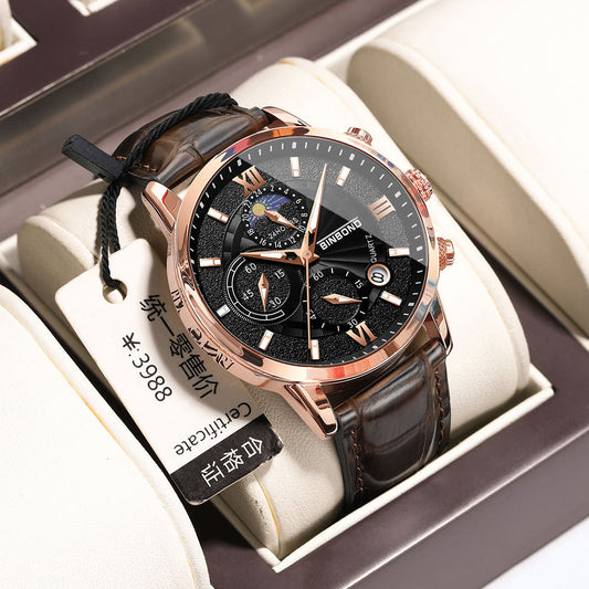 Men’s Chronograph Multifunction Waterproof Quartz Watch – Color Variants
