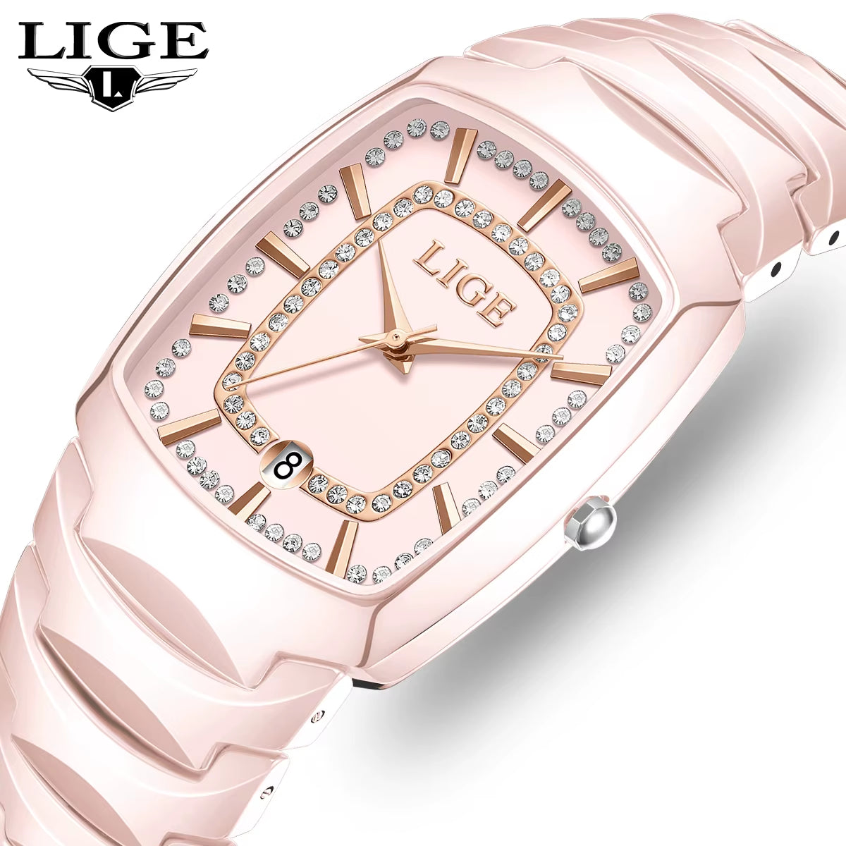 Ladies Waterproof Watch Pink Luxury Stainless Steel Women Watches Creative Fashion Original Elegant Quartz Wristwatch Gift