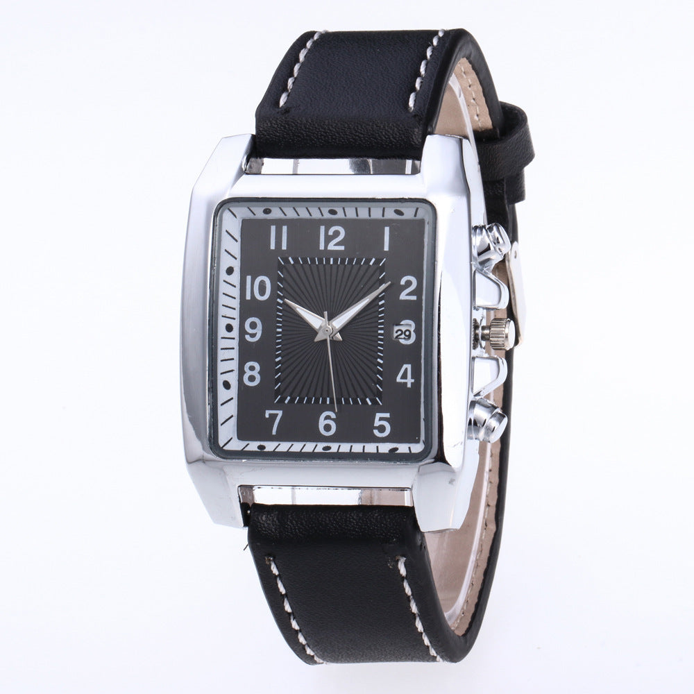 Square Fashion Men's Watch With Slim 10mm Imitation Leather