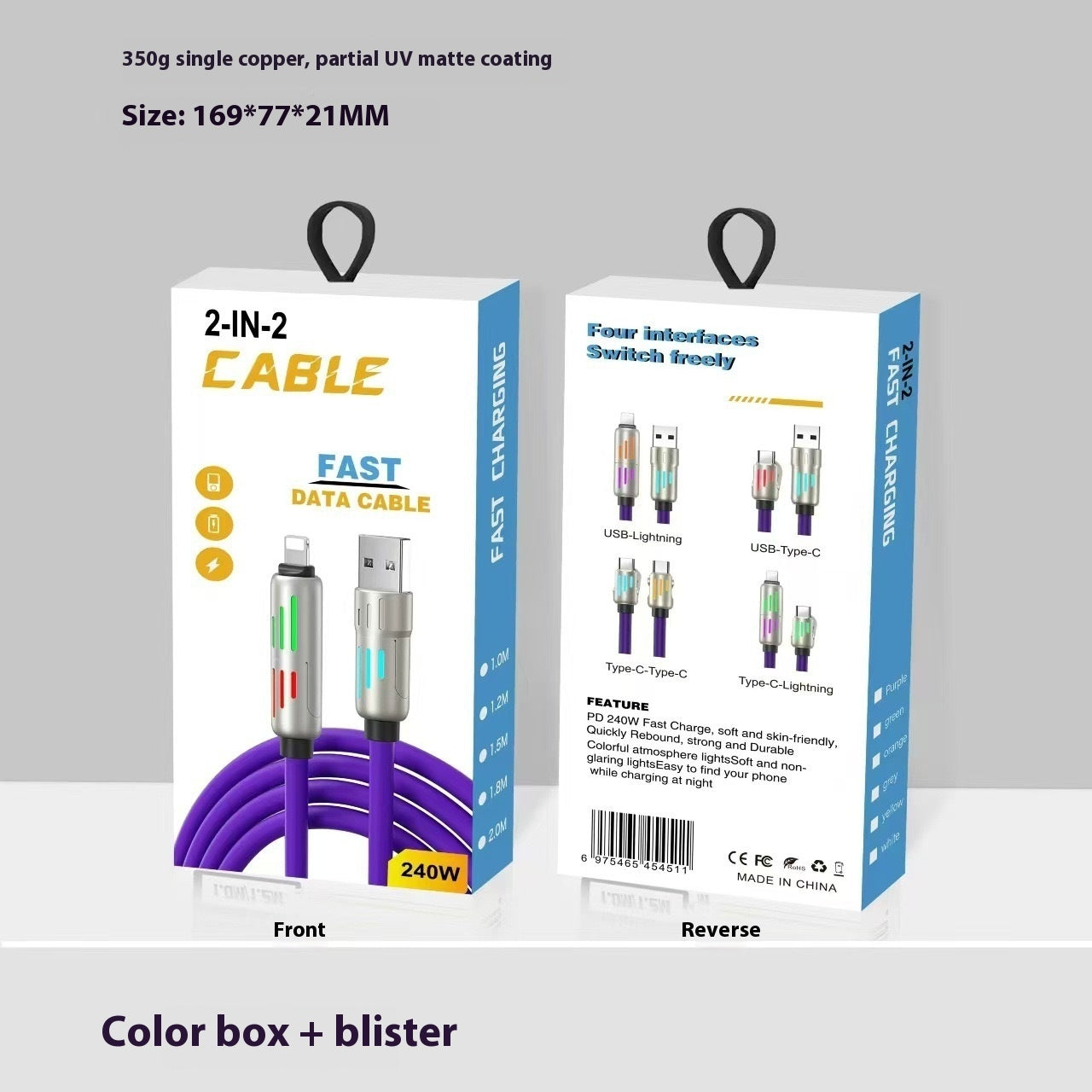 Four In One Light Charging Cable With Indicator Light
