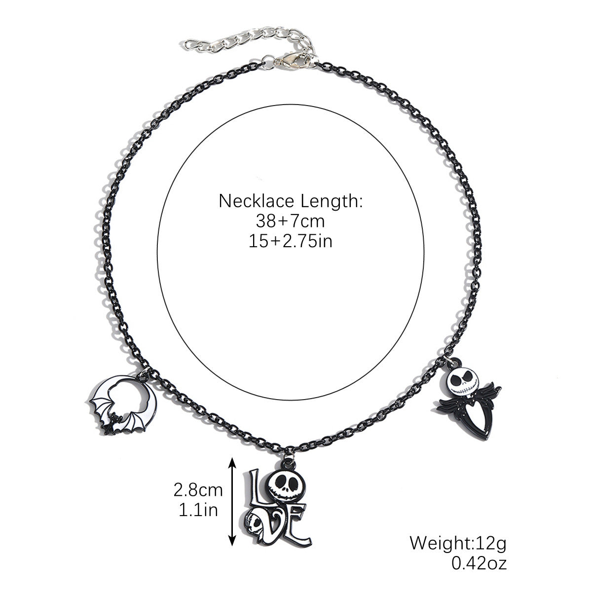 Halloween Necklace Bat Ghost Skull Pumpkin Spider Pendant Jewelry Accessories