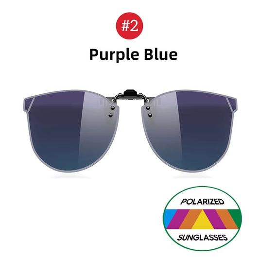 Women’s Cat Eye Clip-On Sunglasses Gradient Purple – Free Shipping Includes Case