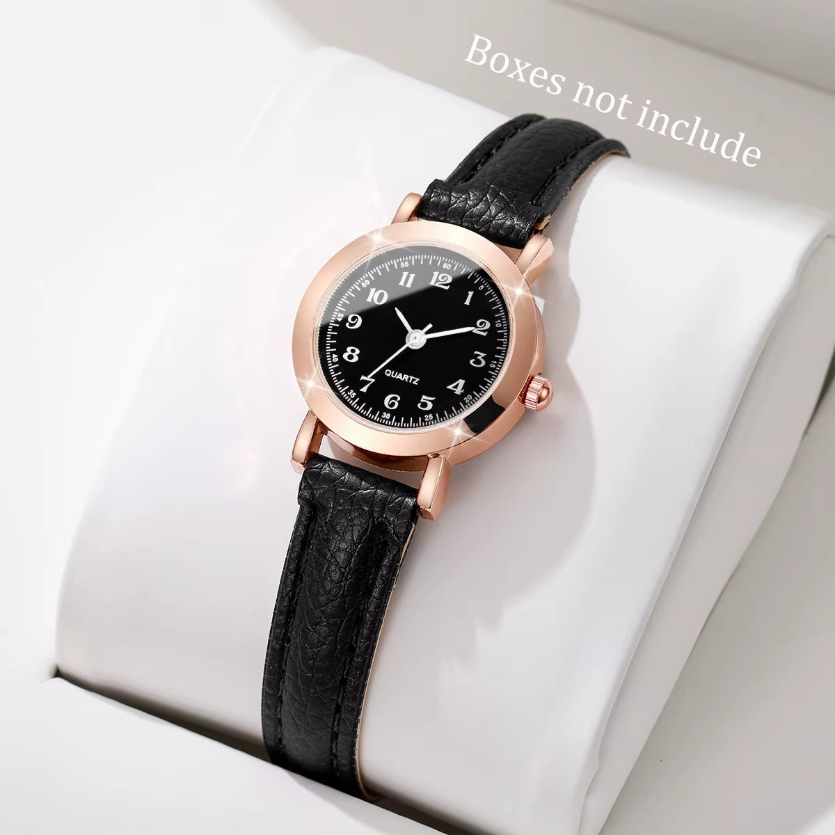 Elegant Women's Quartz Wristwatch with Leather Band and Small Dial for Business and Casual Wear