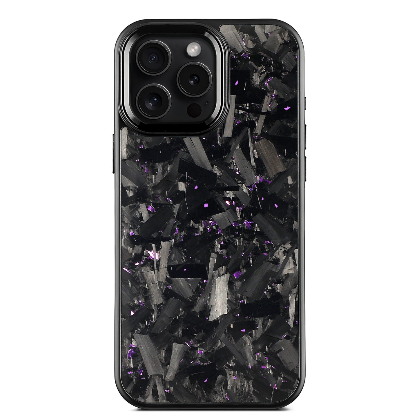 Carbon Fiber Metal Frame Phone Case Forged Pattern Shield